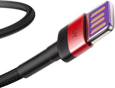Baseus Cafule Braided USB 2.0 Cable USB-C male - USB-A male Μαύρο 1m (CATKLF-P91)