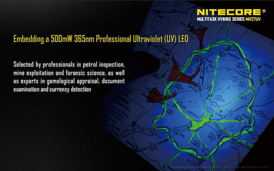 NiteCore Lumină de lucru și de sit, cu baterie Lanternă LED Lumini de lucru și de sit, IPX8 cu Luminozitate Maximă 1000lm MH27UV Negru