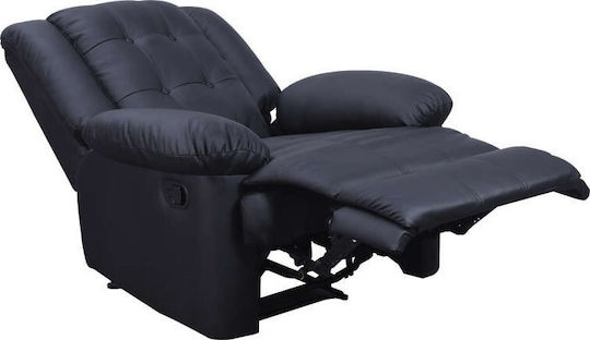 Scarlet Πολυθρόνα Relax Massage με Υποπόδιο από Δερματίνη Μαύρη 90x93x100cm