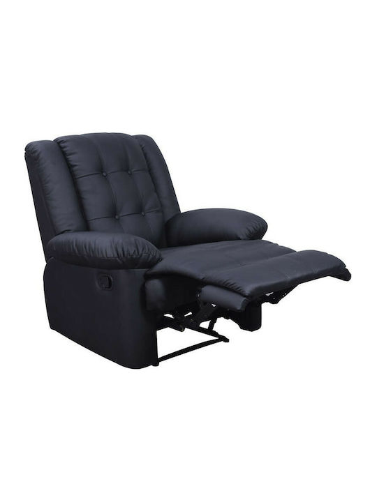 Scarlet Relax Armchair Massage with Footstool from Leatherette Black 90x93x100cm