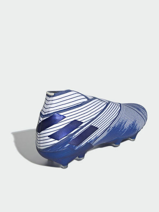 adidas Nemeziz 19+ FG Football Shoes with Cleats FG Cloud White Royal Blue