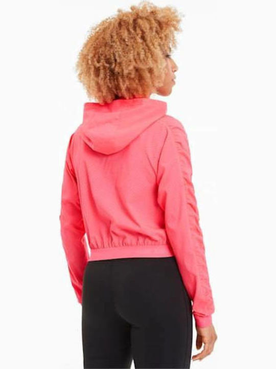 Puma Be Bold Women's Short Sports Jacket for Spring or Autumn with Hood Fuchsia