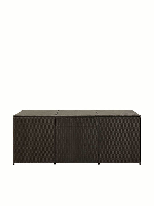 vidaXL Cutie de depozitare pentru exterior Rattan Maro L180xW70xH95buc