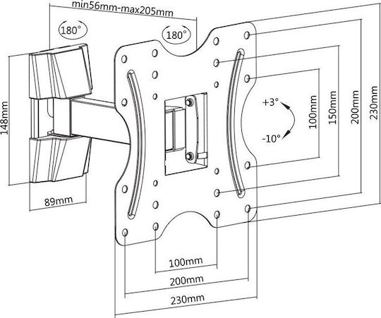 Brateck KLA27-221 KLA27-221 Wall TV Mount with Arm up to 42" and 30kg