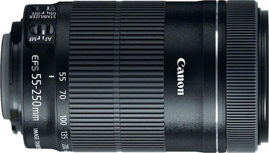 Canon Crop Camera Lens EF-S 55-250mm f/4-5.6 IS STM Telephoto / Tele Zoom for Canon EF-S Mount Black
