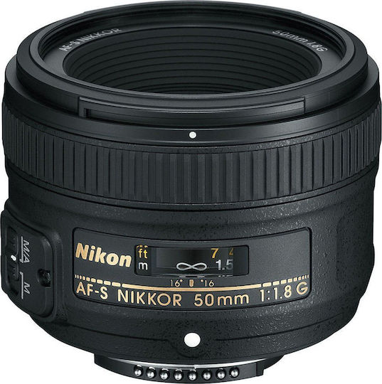Nikon Full Frame Camera Lens AF-S Nikkor 50mm f/1.8G Fixed for Nikon F Mount Black
