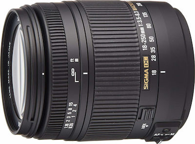 Sigma Crop Camera Lens 18-250mm F3.5-6.3 DC Macro OS HSM Wide Angle Zoom / Macro for Nikon F Mount Black