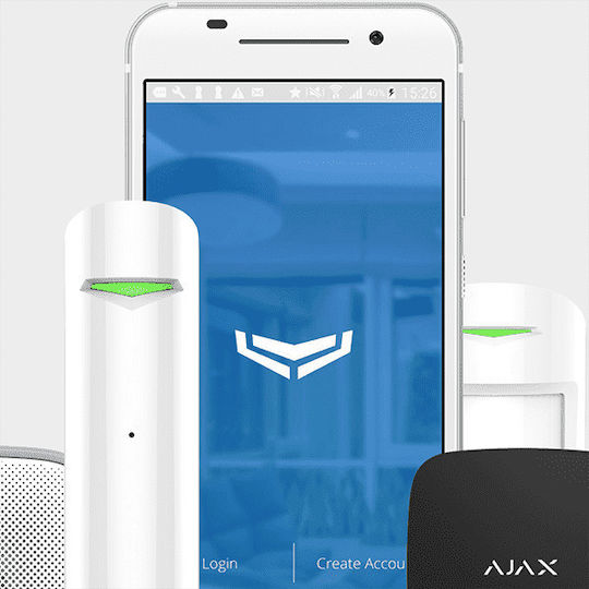Ajax Systems StarterKit Wireless Alarm System with Motion Detector , Door Sensor , Remote and Hub (GSM) White
