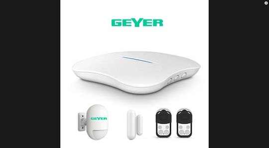 Geyer GSC-W1 Drahtlos Alarmsystem mit Bewegungsmelder , Türsensor , 2 Fernbedienungen und Zentrale (Wi-Fi)