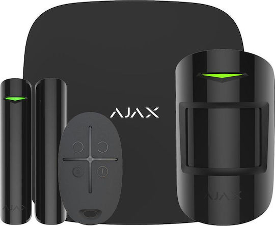Ajax Systems StarterKit Wireless Alarm System with Motion Detector , Door Sensor , Remote and Hub (GSM) Black