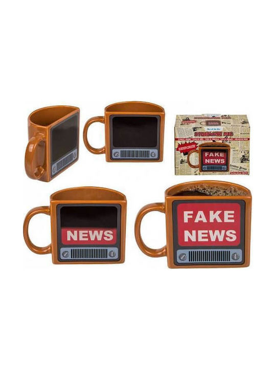 Fake News Ceramic Cup Brown 350ml