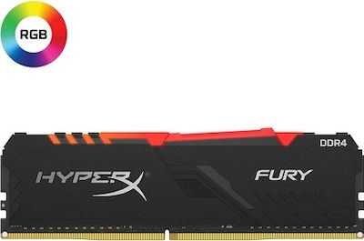 HyperX Fury RGB 16GB DDR4 RAM με 2 Modules (2x8GB) και Ταχύτητα 3200 για Desktop