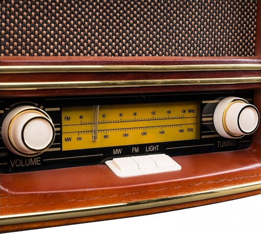 Roadstar HRA-1500/N Retro Επιτραπέζιο Ραδιόφωνο Ρεύματος Καφέ