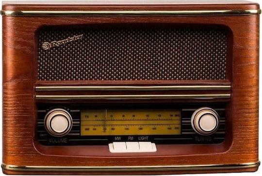 Roadstar HRA-1500/N Retro Επιτραπέζιο Ραδιόφωνο Ρεύματος Καφέ