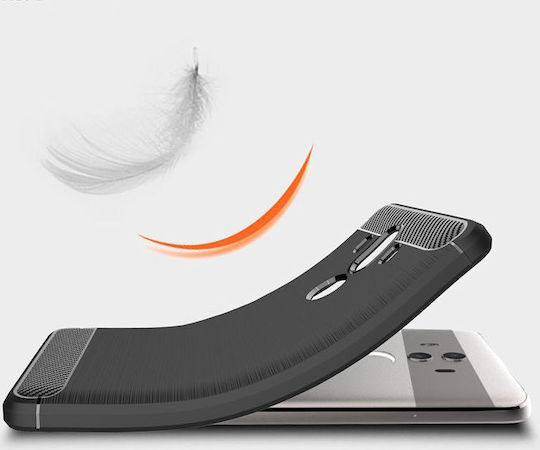 Hurtel Carbon Fiber Brushed Back Cover Σιλικόνης Μαύρο (Huawei Mate 10 Lite)