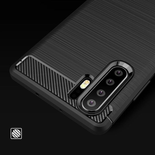 Hurtel Back Cover Σιλικόνης Μαύρο (Huawei P30 Lite)