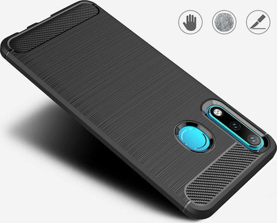 Hurtel Back Cover Σιλικόνης Μαύρο (Huawei P30 Lite)