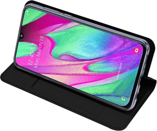 Dux Ducis Skin Pro Книга Изкуствена кожа Черен (Galaxy A40)