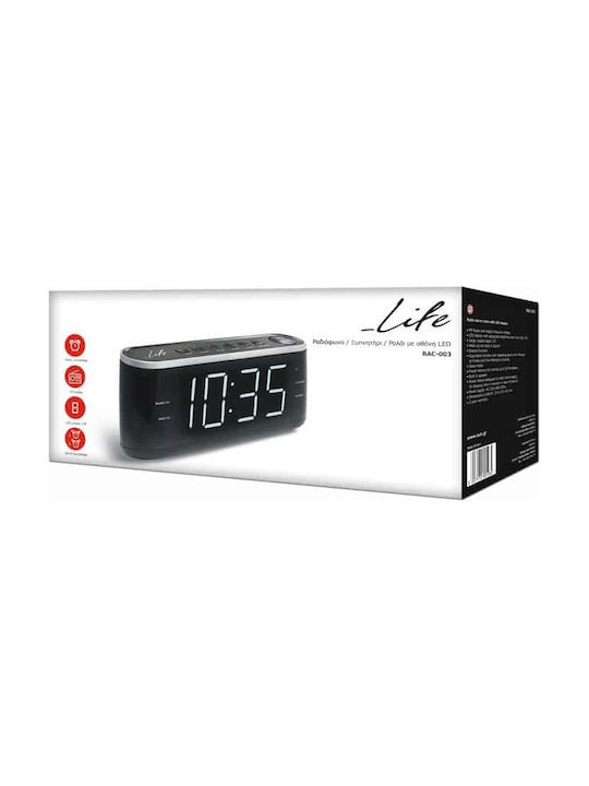 Life RAC-003 Tisch-Digitaluhr mit Wecker & Radio 221-0082