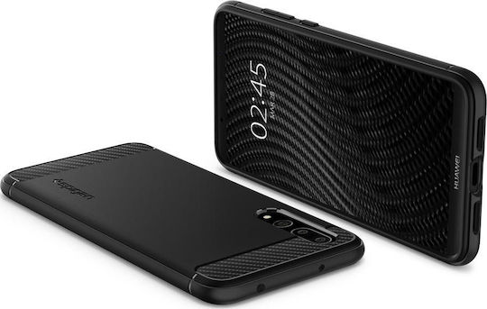 Spigen Rugged Armor Back Cover Σιλικόνης Μαύρο (Huawei P20 Pro)