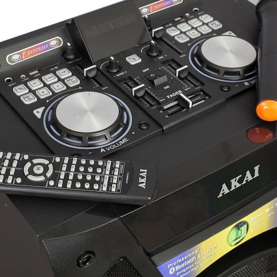 Akai Proffesional Karaoke-Lautsprecher mit Kabellosem Mikrofon und Lichteffekten DJ-S5H Schwarz
