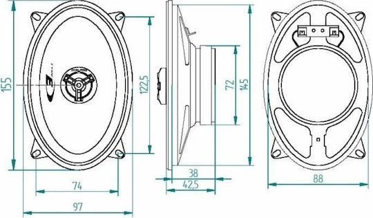 Alpine Σετ Ηχεία Αυτοκινήτου Ομοαξονικά 4x6" με 20W RMS (2 Δρόμων)