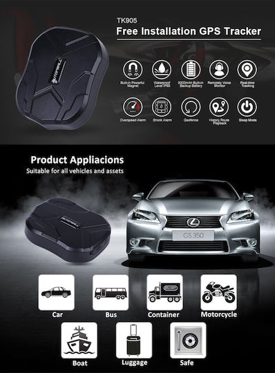Tkstar Mini GPS-Tracker TK905 GSM für Autos / Boote / Lastkraftwagen Wasserdicht