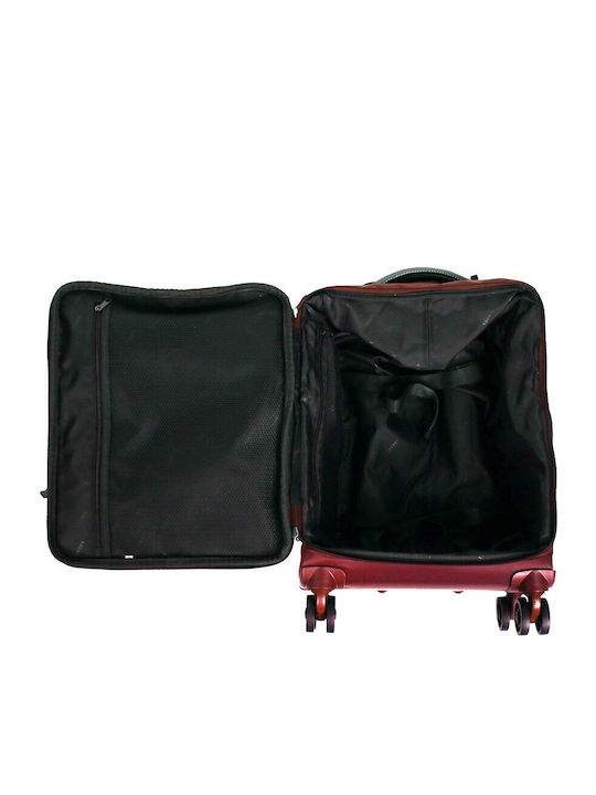 Airtex Paris Medium Travel Suitcase Fabric Burgundy with 4 Wheels Height 67cm