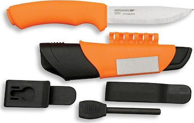 Morakniv Bushcraft Survival Knife Survival Orange with Blade made of Stainless Steel in Sheath