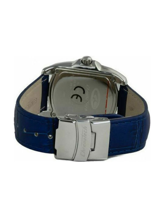 Chronotech Watch Battery with Blue Leather Strap CT7220M-03