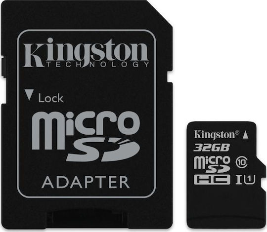Kingston Canvas Select microSDHC 32GB U1 V10 A1 UHS-I 80MB/s με αντάπτορα