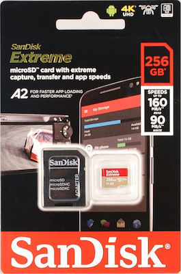 Sandisk Extreme microSDXC U3 V30 A2 UHS-I 160MB/s με αντάπτορα