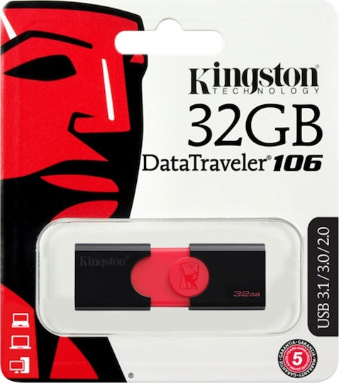 Kingston DataTraveler 106 32GB USB 3.1 Stick Black