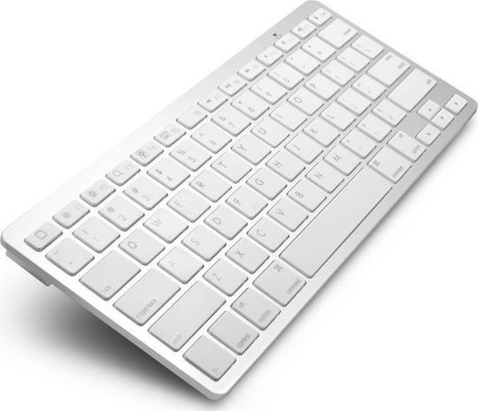 Ultra Thin Slim Mini Wireless Bluetooth Keyboard Only English US Silver