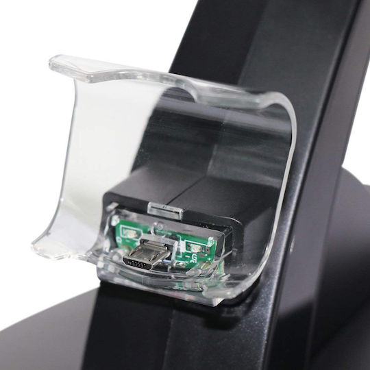 Dual Charge n Stand Charging Station for 2 controllers PS4 with LED lighting Black