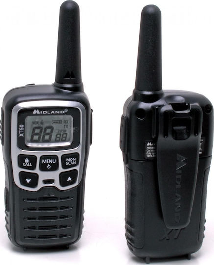Midland XT50 Wireless Transceiver PMR 0.5W with Monochrome Screen Set of 2pcs