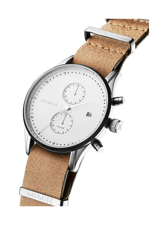 MVMT Voyager Men's Watch 42mm Chronograph Battery with Brown Leather Strap