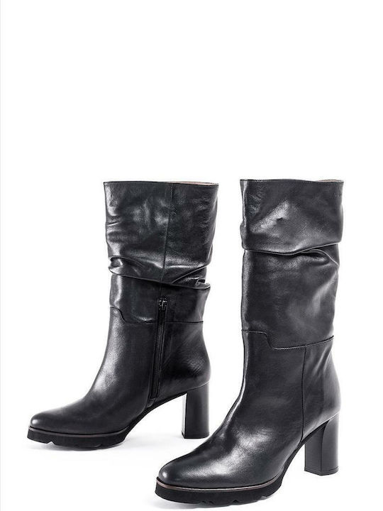 Women's Leather Boots WONDERS - L-9423 BLACK