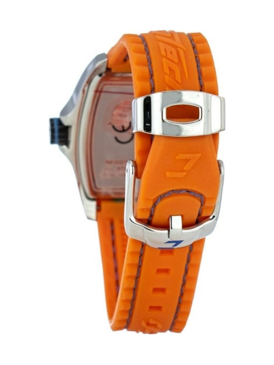 Chronotech Watch Battery with Orange Rubber Strap CT7016M-08