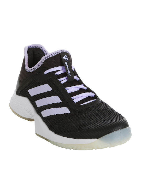 adidas Adizero Club Women's Tennis Shoes for Hard Courts Core Black / Purple Tint / Cloud White