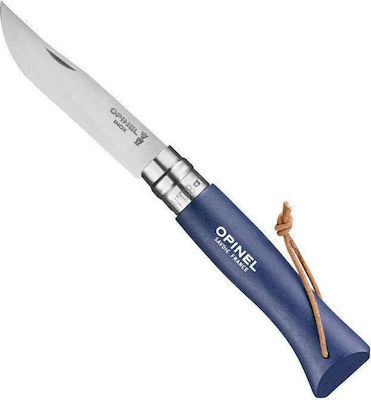 Opinel Baroudeur No.8 Taschenmesser Blau mit Klinge aus Rostfreier Stahl