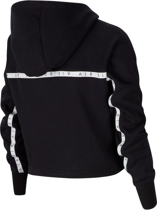 Fleece Kids Sweatshirt Cropped with Hood Black Sportswear Air