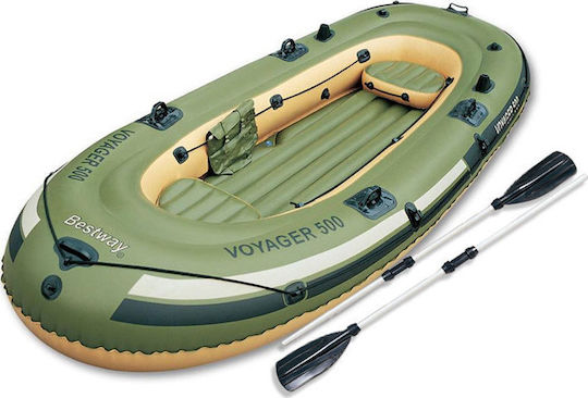Bestway Voyager 500 Inflatable Boat for 3 Adults Green with 2 Paddles 348x142cm