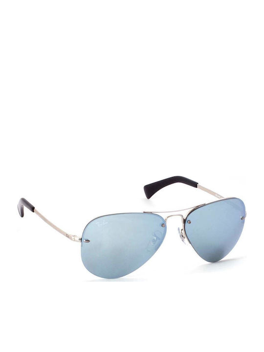 Ray Ban Highstreet Унисекс Слънчеви Очила с Сребърна Метална Рамка и Сребърни Огледални Стъкла