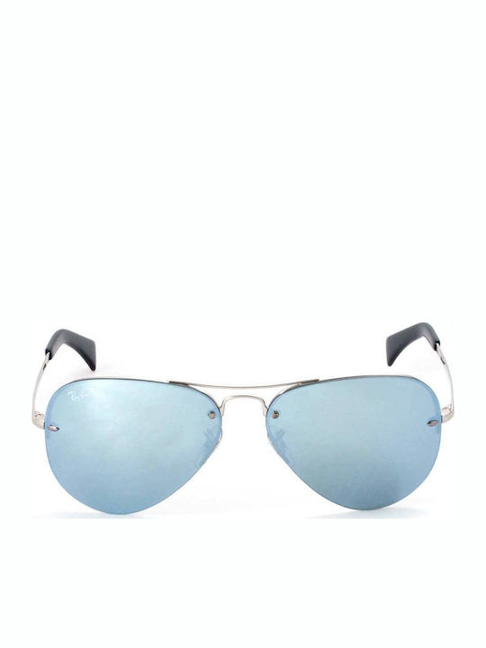 Ray Ban Highstreet Унисекс Слънчеви Очила с Сребърна Метална Рамка и Сребърни Огледални Стъкла
