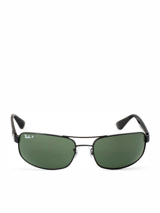Ray Ban Мъжки Слънчеви Очила с Черна Метална Рамка и Зелени Поляризирани Стъкла RB3445 002/58