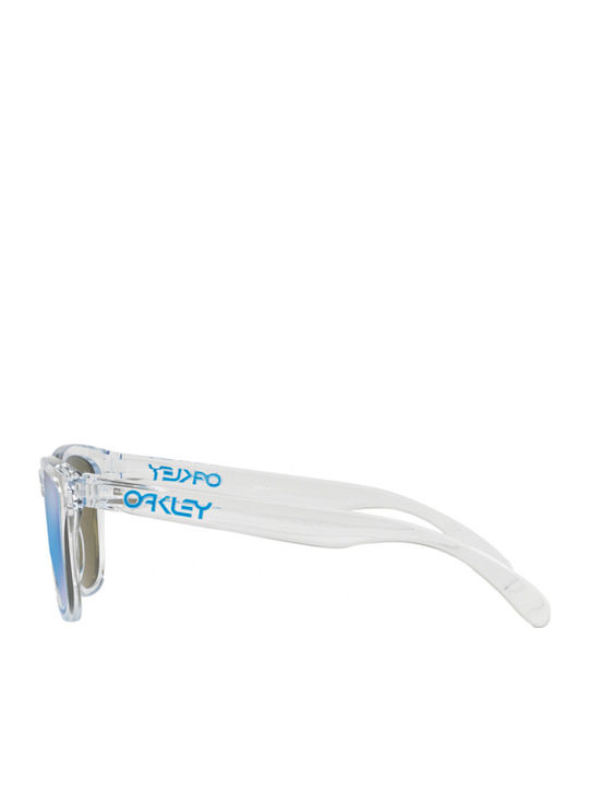 Oakley Frogskins Men's Sunglasses with Transparent Plastic Frame and Blue Mirror Lens OO9013-D0