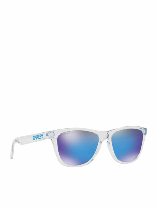 Oakley Frogskins Men's Sunglasses with Transparent Plastic Frame and Blue Mirror Lens OO9013-D0