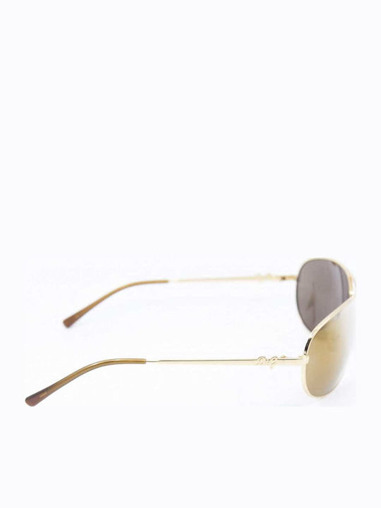 Dolce & Gabbana Women's Sunglasses with Gold Metallic Frame and Mirror Lenses DG6015 02F9