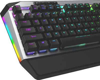 Viper V765 Gaming Tastatură mecanică cu Kailh Box roșu switch-uri și iluminare RGB (Engleză UK) Argint